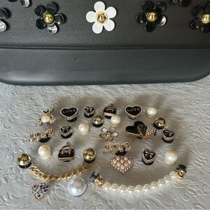 Black and Gold Handbag/ Tote Charm Set